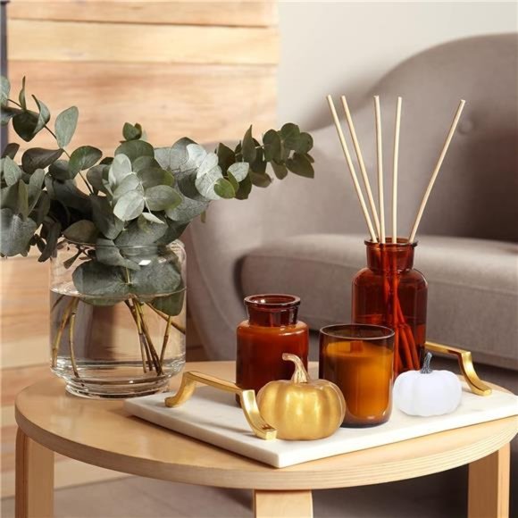 12Pcs Assorted Small Artificial Gold White Pumpkins Harvest Decorative Pumpkins - Picture 2 of 7